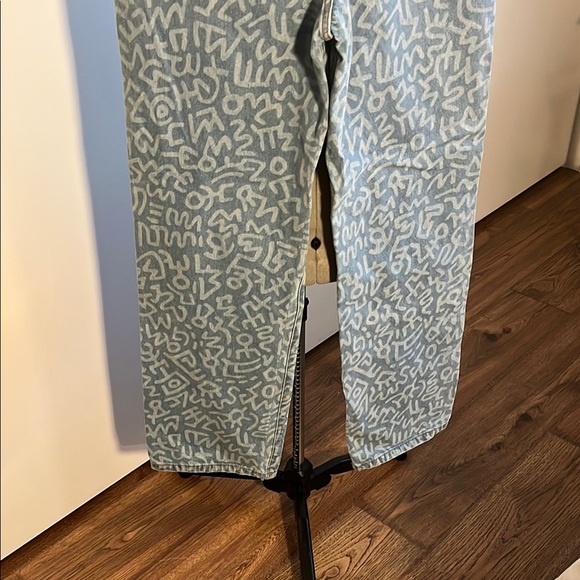 Cotton On Blue Patterned Flare Jeans - Picture 4 of 5